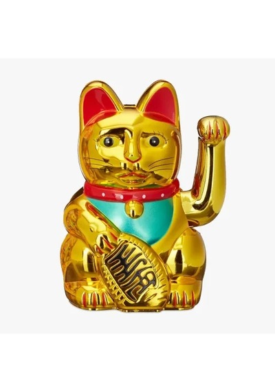 Altın Rengi Şanslı Kedi Çok Renkli
