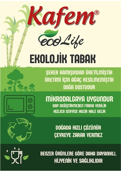 Kafem Ekolojik Karton Tabak 26 CM 25 Adet