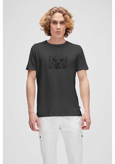 Bad Bear Wall Bear Antrasit Erkek Baskılı Tişört Antrasit