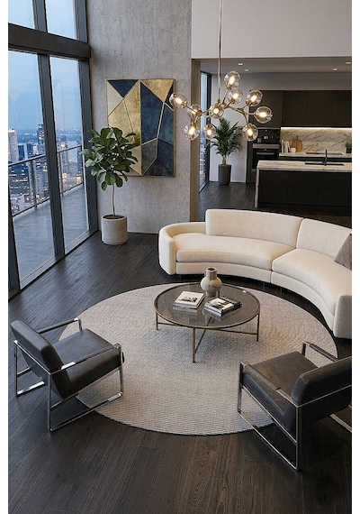 Puf Yumuşak Kabartmalı Sade Renk Milano Masaj Etkili Yuvarlak Halı Ml01 Gri