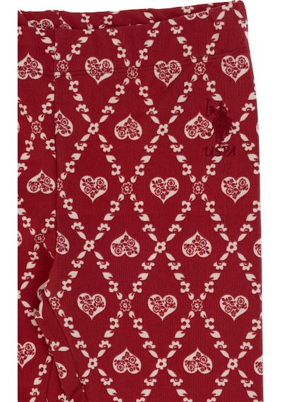 U.S. Polo Assn. Kız Çocuk Vişne Kalp Desenli İnterlok Eşofman Altı 50306278-VR223