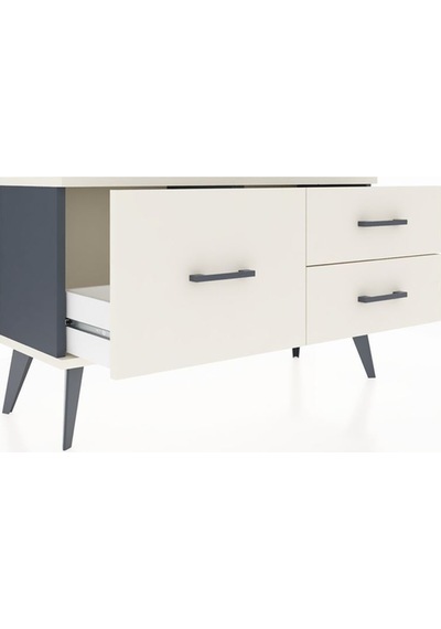 Arges Şifonyer 3 Çekmeceli 88x30x48 Antrasit-aytaşı Aytaşı