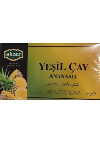 Akzer Sallama Ananaslı Yeşil Çay