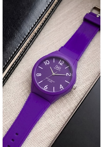 Q&q 10 Atm Su Geçirmez Unisex Renkli Kol Saati Mor