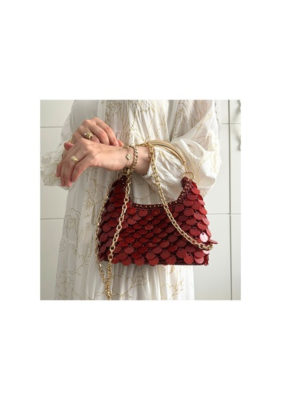 Bolca Emek Pullu El Emeği Kadın Çantası Bordo - 910080468 Bordo - 910080468 Bordo