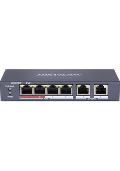 Ds-3e0106p-e/m Unmanaged 100mbps 4 Port Fast Ethernet Unmanaged Poe Switch