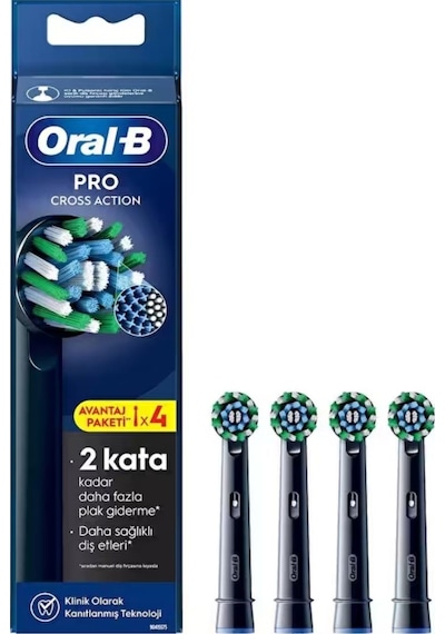 Oral-b Pro Cross Action X-filament Siyah 4'lü Diş Fırçası Başlığı