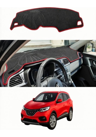 Renault - Kadjar 2015+ Uyumlu Torpido Koruma Kılıfı - Kırmızı Şeritli