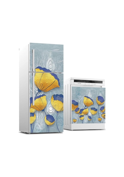 Ayrex Buzdolabı Ve Bulaşık Makinası Beyaz Eşya Sticker Kaplama Sarı Gelincik Diğer