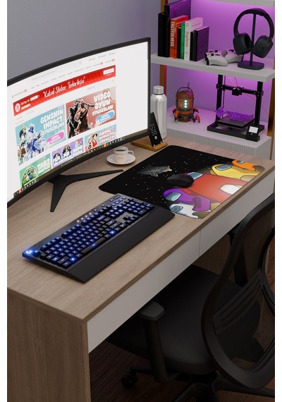 Among Us Kaymaz Dikişli Kauçuk Oyuncu Mousepad V4 - 48x40 Xl Gaming Mouse Pad Fare Altlığı