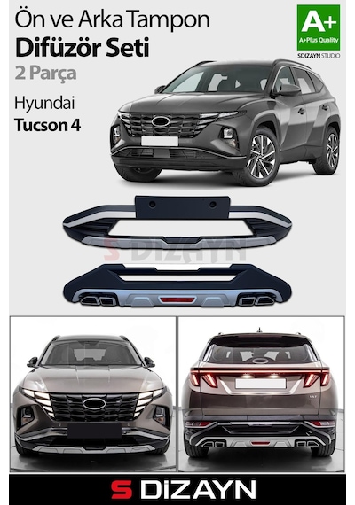 S-dizayn Hyundai Tucson Ön Ve Arka Tampon Koruma Difüzör Seti 2021 Üzeri A+ Kalite