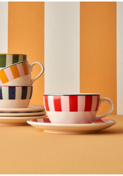 Bella Maison Line 2'li Çay Fincanı Yeşil-turuncu 270 Cc Yeşil-turuncu