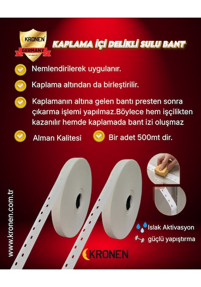 Kronen Delikli Sulu Kaplama Bantı - 1 Adet 500 Mt