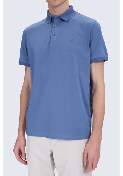 Hatemoğlu İndigo Regular Fit Polo Yaka Pamuklu Tişört Indigo