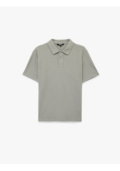 Koton Regular Fit Kısa Kollu Düğmeli Polo Yaka Tişört Gri 6sam10004mk