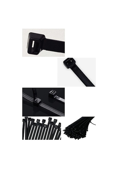 100 Adet Siyah Plastik Kelepçe Cırt Kablo (3.6x300mm)