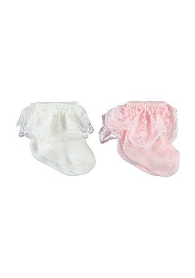 Civil Baby Kız Bebek 2'li Çorap Set 6-18 Ay Ekru-pembe D3e07025223w1 Ekru - Pembe