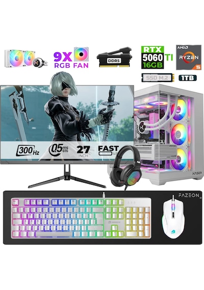 Xaser Star X360 R5-7500F 32 GB 1 TB SSD 16 GB RTX5060Tİ 27" Dos NVME Masaüstü Oyuncu Bilgisayarı