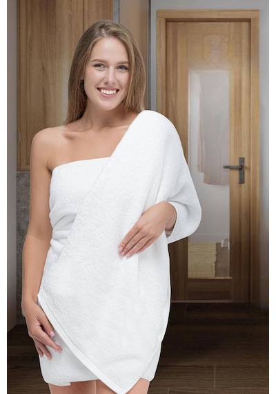 10 Lu Otel Banyo Havlusu %100 Pamuklu 90x150 Cm Beyaz 20/2 Ring 650 Gr Beyaz