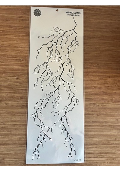 Şimşek Damar 1 Hafta Kalıcı Tam Kol Bacak Yapıştırma Geçici Dövme 46 Cm