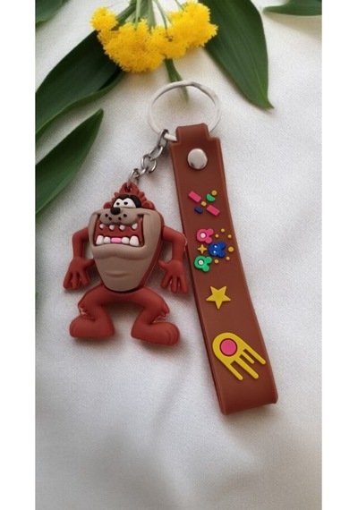 2 Li Büyükboy Looney Tunes Tazmanya Canavarı Ve Tweety Anahtarlık Seti Silikon Anahtarlık