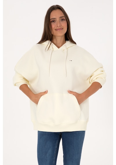 U.S. Polo Assn. Kadın Krem Şardonlu Kapüşonlu Sweatshırt 50313567-VR256