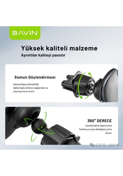 Kancalı Araç Içi Premium Telefon Tutucu - Araba Telefon Tutacağı Havalandırma Için