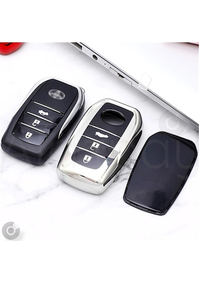 Toyota Corolla Cross Yaris Cross Ch-r Prius Rav4 Camry Prado Parlak Tpu Anahtar Kılıfı Mavi