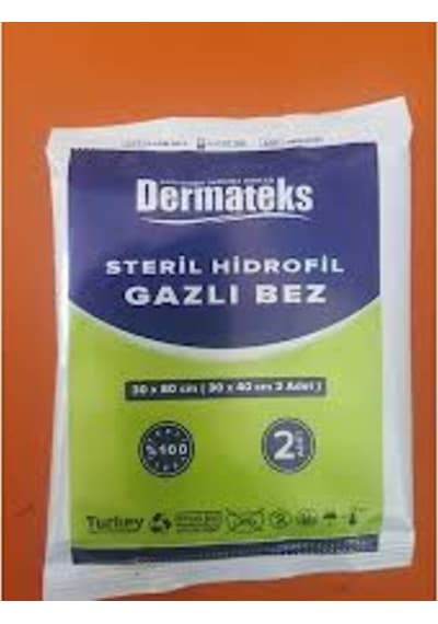 Dermateks Hidrofil Steril Gazlı Bez 30 x 80 CM 50 Adet