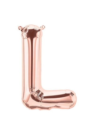 L Harfi Rose Gold Folyo Balon 34 İnç 80 Cm