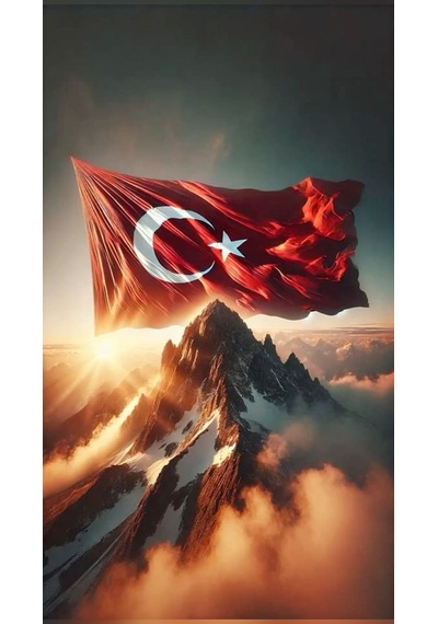 Göklerde Dalgalanan Türk Bayrağı Ev Duvar Salon Güzellik Salonu Ofis Dükkan Dekarasyon Kanvas Tablo