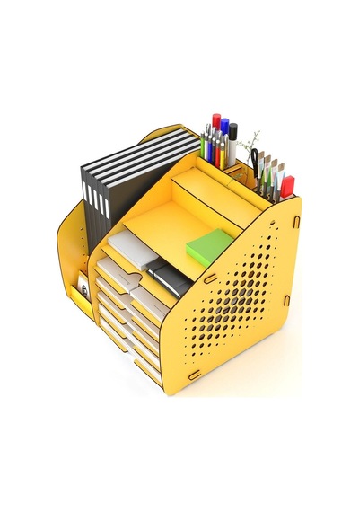 Fx-xl Hexa - 6 Renk - A4 Evrak Rafı Masaüstü Organizer Sarı - 39484853 Sarı