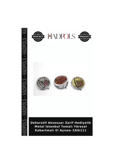 Dekoratif Aksesuar Zarif Hediyelik Metal İstanbul Temalı Yöresel Kabartmalı El Aynası 2alk111