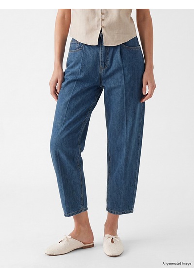Lcw Everyday İndigo Barrel Fit Kadın Jean Pantolon