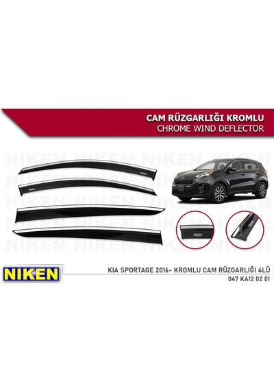 Niken Kia Sportage 2016-2021 Kromlu Cam Rüzgarlığı 4 Lü