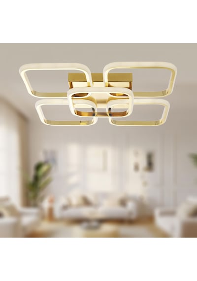 Tt302-4+1-sr Kare Tt Ayd Beyaz Işık Sarı Kaplama Led Avize SARI