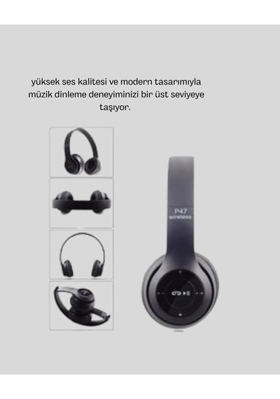 Kablosuz Bluetooth Kulaklık Tf Kart, Aux, Mikrofonlu, Suya Dayanıklı, 10m Menzil Çok Renkli