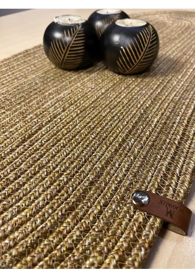 Modern Doğal Jüt, Hasır, Amerika Servis, Masa,sehpa Örtüsü Runner. 30x80 Kırçıljüt 30 X 80 Çok Renkli