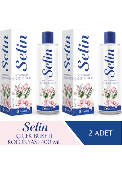 Selin Parfümlü Kolonya Çiçek Buketi 400 ML 2'li
