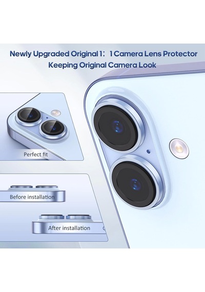 Apple Uyumlu iPhone 17 Kamera Koruyucu Gece Çekim Destekli Premium Safir Lens Koruma Parlak Temperli Cl-12