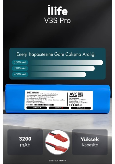 İlife V3s Pro 3200mah Robot Süpürge Bataryası D.k