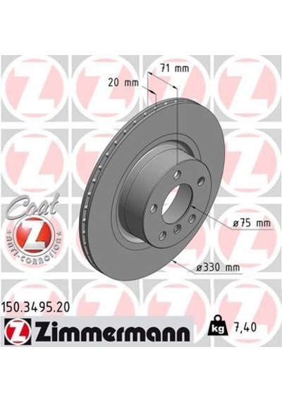 Zımmermann Fren Dıskı Arka Bmw F25 F26 150.3495.20 34206886482