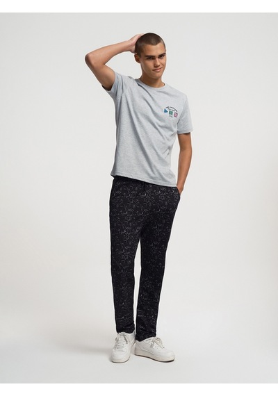 Regular Fit Erkek Pijama Gri Melanj