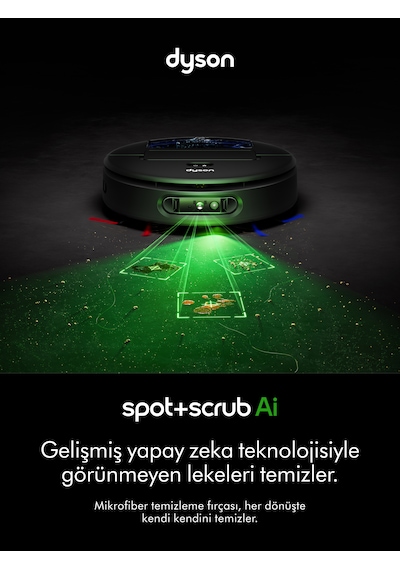 Dyson Spot+Scrub AI Islak ve Kuru Robot Süpürge Siyah