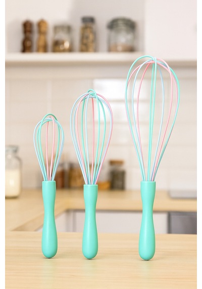 3 Lü Silikon Çırpıcı Seti Pastel Renk, Mini Orta Büyük Silikon Çırpıcı Seti Silikon Diğer