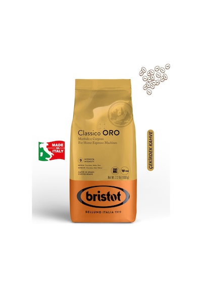bristot classico oro orta kavrulmus premium italyan espresso cekirdek kahve 1 kg 130053437