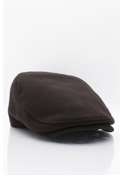 Külah Erkek Şapka Kahve Kışlık Trend Flat Cap Yün Kasket - Standart Kahverengi