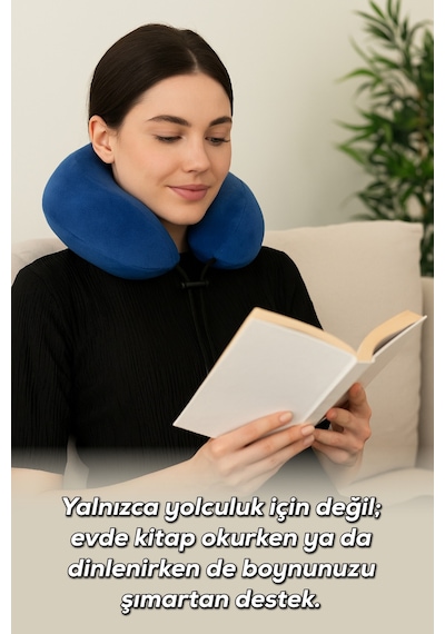 Viscofoam Comfy Ortopedik Seyahat Yastığı Visco Boyun Destekli Seyahat Yastığı - Mavi | Ergo Travel