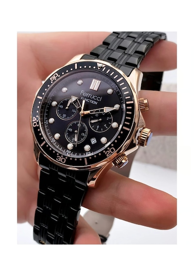 Ferrucci Fonksiyonları Aktif Takvimli Fosforlu Kadran Çelik Erkek Kol Saati Rose Gold