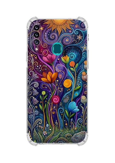 Printify Samsung Galaxy A20s İle Uyumlu Düşlerin Dansı Serisi Rüyalar Ötesi Tasarımlı Uv Baskılı Köşe Korumalı Antişok Kılıf Şeffaf